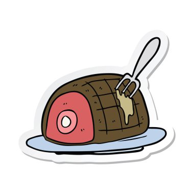 etiket bir karikatür pişmiş sığır eti