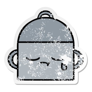 tencereye bir sevimli çizgi sıkıntılı etiket