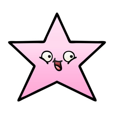 Degrade gölgeli çizgi film yıldız balık