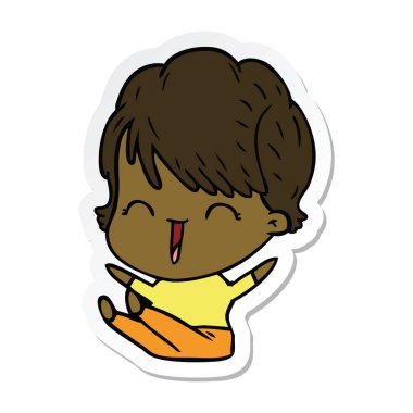 etiket bir karikatür komik kadın