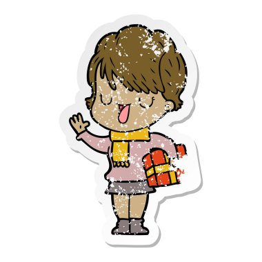 sıkıntılı etiket konuşuyor karikatür kadın