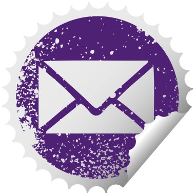 sıkıntılı dairesel peeling etiket sembolü kağıt zarf