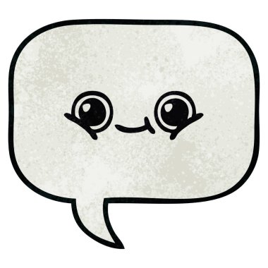 Retro grunge doku karikatür konuşma balonu