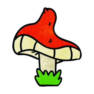 elle çizilmiş karikatür doodle tek bir mantar dokulu