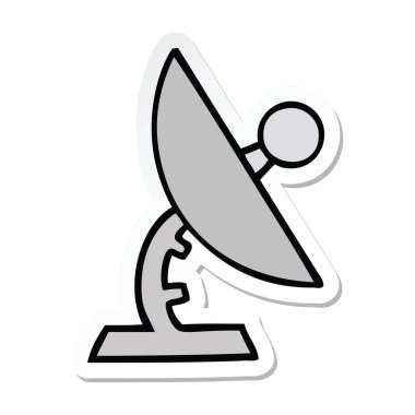 sevimli çizgi uydu çanak etiket