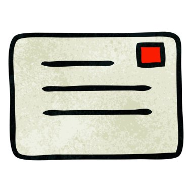 Retro grunge doku karikatür mektup