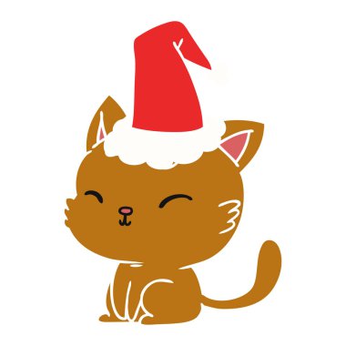 Noel karikatür kawaii kedi