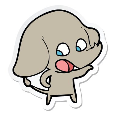 etiket sevimli çizgi fil