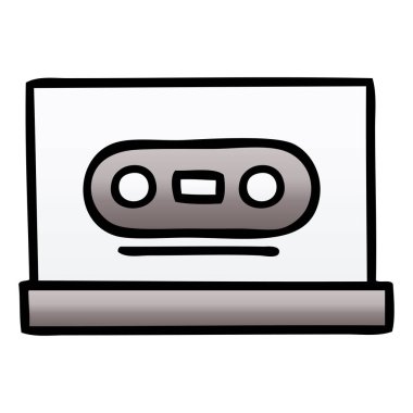 Degrade gölgeli karikatür retro kaset