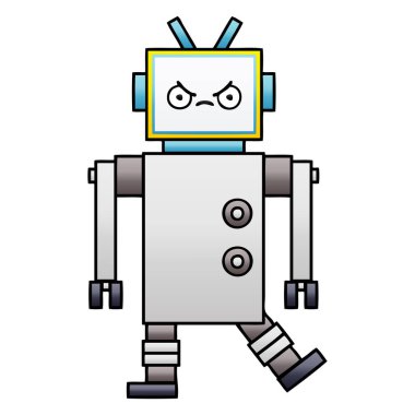 Degrade gölgeli karikatür robot