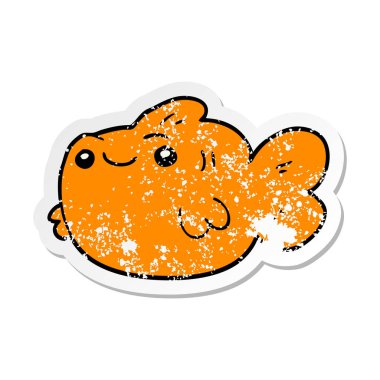 bir çizgi film balık sıkıntılı etiket