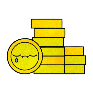 Retro grunge doku karikatür paralar