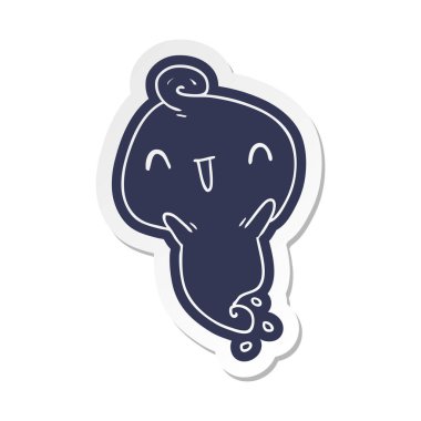 çizgi film etiketi kawaii şirin ölü hayalet