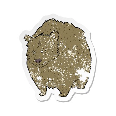 bir büyük ayı karikatür Retro sıkıntılı etiket