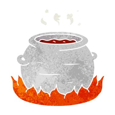 Retro karikatür doodle güveç tencere