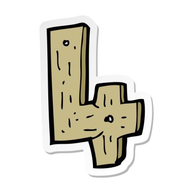 bir çizgi film ahşap sayının etiket