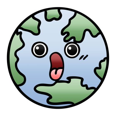 Degrade gölgeli karikatür seyyare yerküre