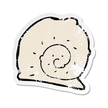 bir çizgi film salyangoz kabuğu Retro sıkıntılı etiket