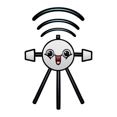 Degrade gölgeli karikatür uydu