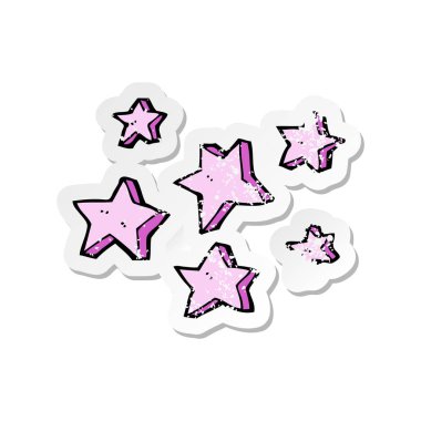 bir çizgi film yıldız Retro sıkıntılı etiket