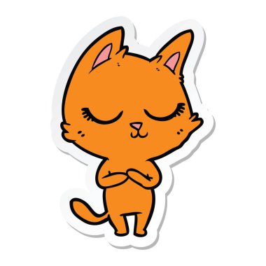 etiket bir sakin karikatür kedi