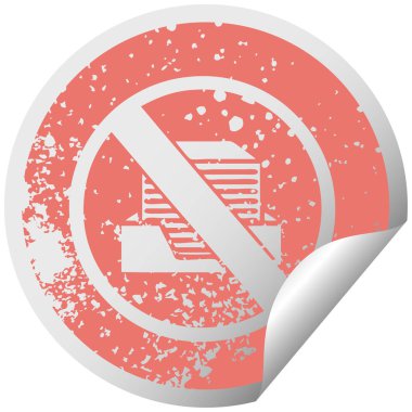 sıkıntılı dairesel peeling etiket sembolü bir kağıtsız ofis sembol