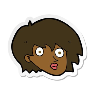 etiket bir karikatür kadın yüzü şaşırttı