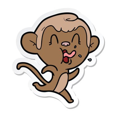 etiket bir deli karikatür maymun