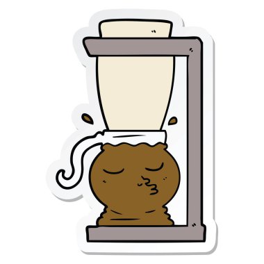 bir çizgi film kahve makinesi Sticker
