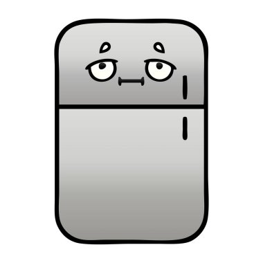 bir buzdolabı dondurucu degrade gölgeli karikatür