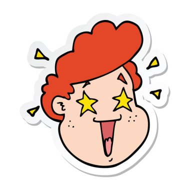 etiket bir karikatür mutlu yüz