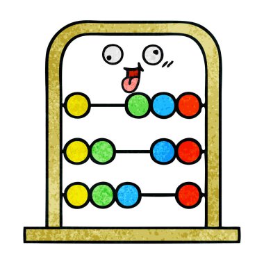 Retro grunge doku karikatür abacus