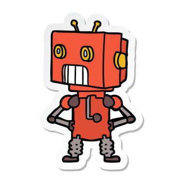bir çizgi film robot Sticker
