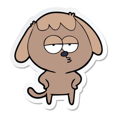 köpek etiket bir karikatür sıkılmış