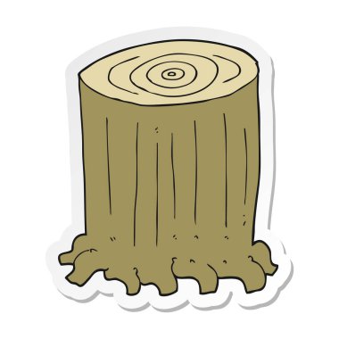 bir çizgi film ağaç kütüğü etiket