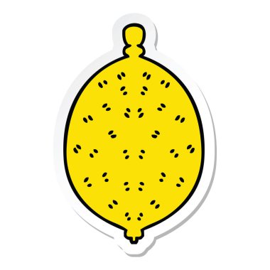 ilginç bir el etiket karikatür limon çizilmiş