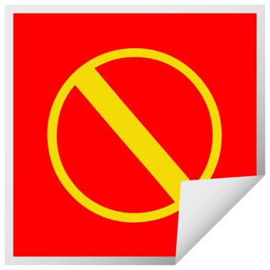 kare bir değil etiket karikatür peeling izin işaret