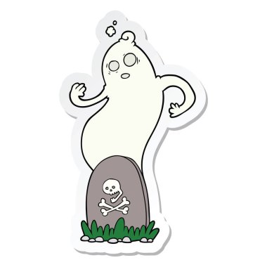 etiket ile yükselen hayalet korkunç çizgi film mezar