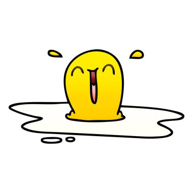 Degrade gölgeli ilginç karikatür yumurta kızarmış