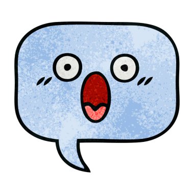 Retro grunge doku karikatür konuşma balonu