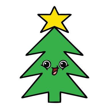 sevimli çizgi bir Noel ağacı