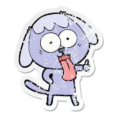 sevimli çizgi köpeklerin sıkıntılı etiket