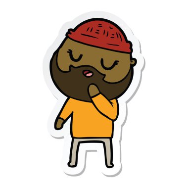 sakallı bir çizgi film adam etiketi