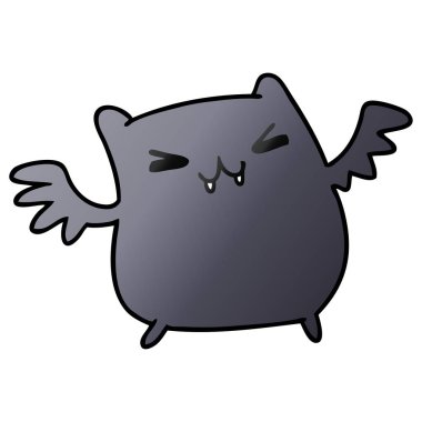 Degrade çizgi film illüstrasyon kawaii şirin yarasa