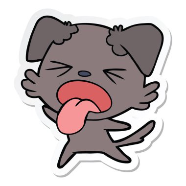 etiket bir karikatür köpek tiksinti