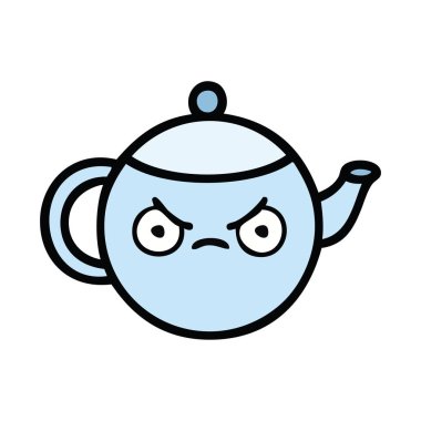kızgın bir çaydanlık sevimli çizgi