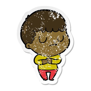 bir çizgi film huysuz çocuğun sıkıntılı etiket