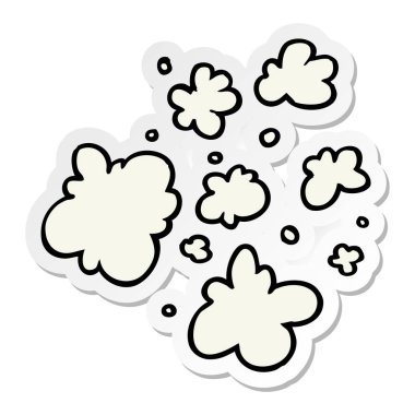 bir çizgi film dekoratif duman puff öğelerin etiket