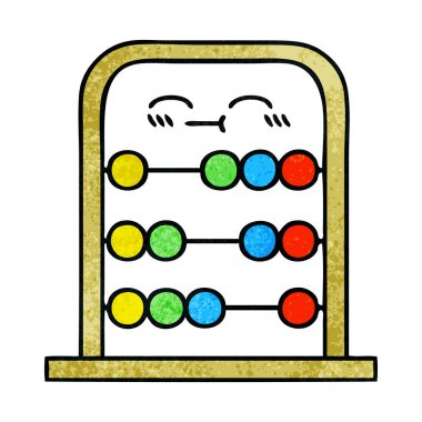 Retro grunge doku karikatür bir abaküs