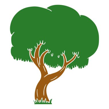 çizgi film doodle yaz ağaç